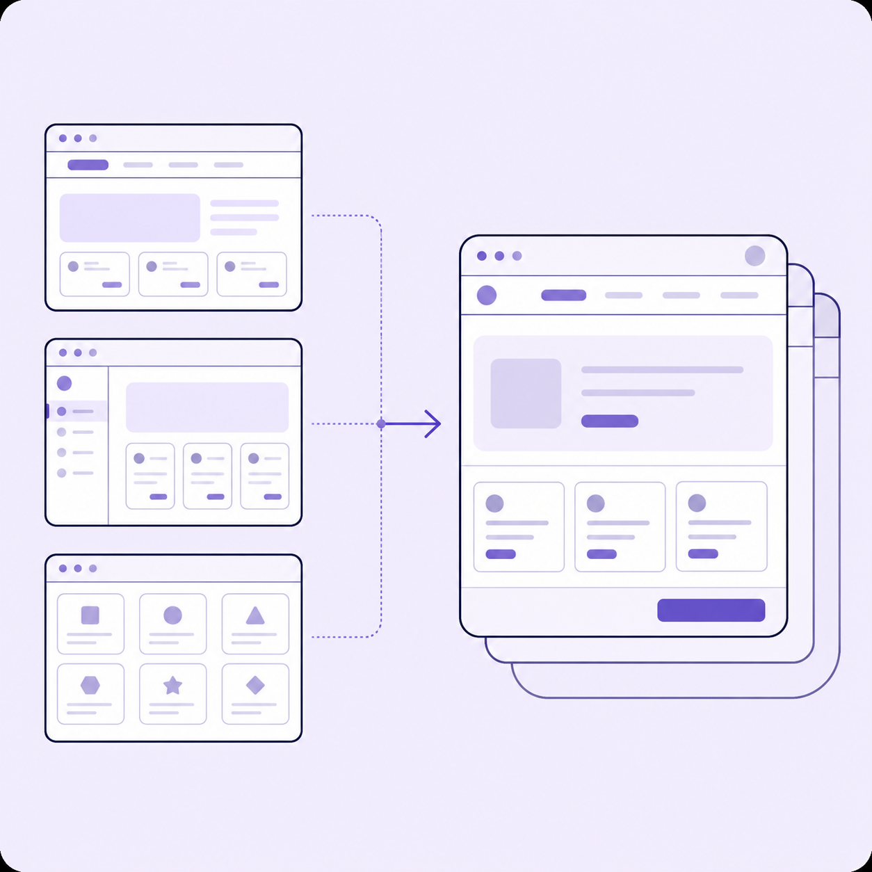 Responsive platform template system illustration